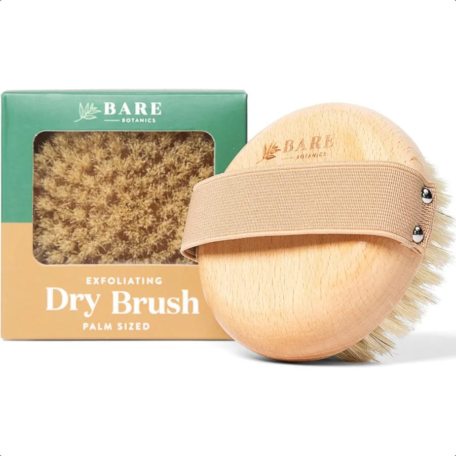 Dry Body Brush for Lymphatic Drainage Improve Circulation w Gentle Exfoliation for Soft Skin Ergonomically Designed w Elastic S