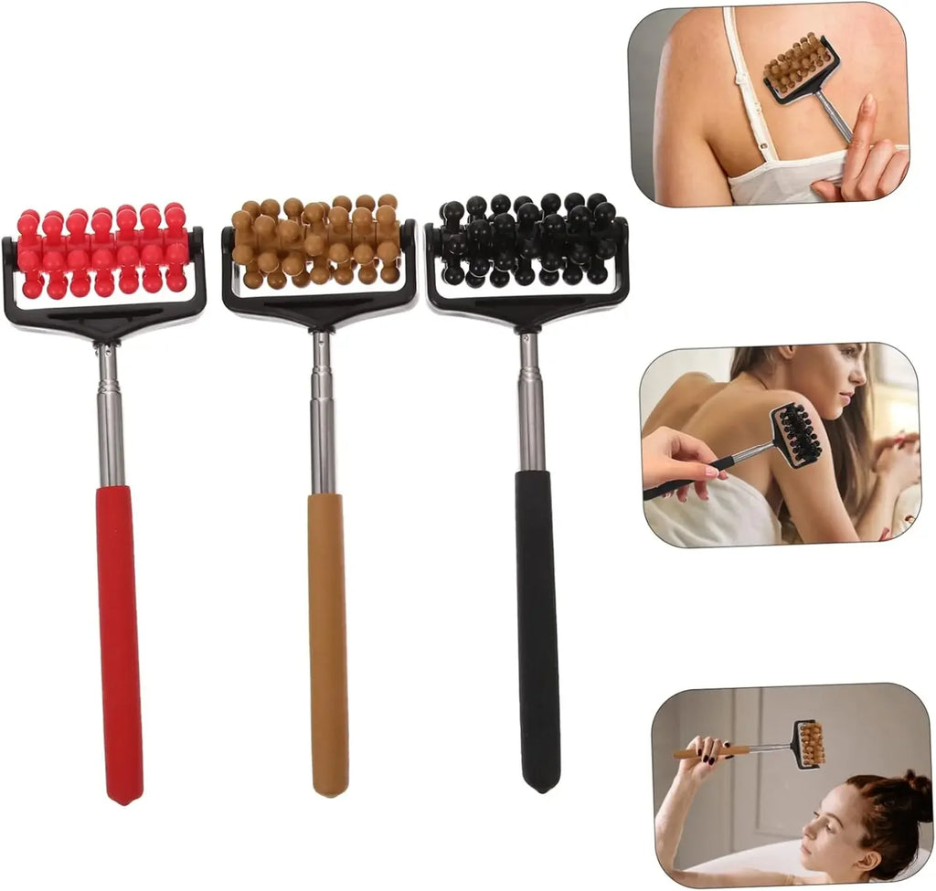 Back Scratchers Telescopic Massager Back Muscle Roller Adjustable Back Head Arm Scratch Roller for Muscle Relax Portable Extende